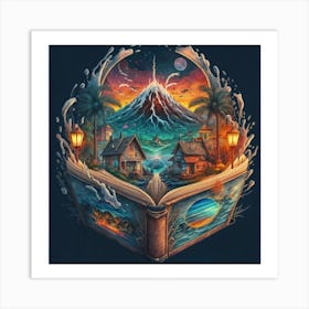 Magical Cities Seen Through Intricate Book Nook 3 Art Print