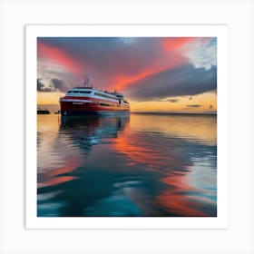 Sunset On A Cruise Ship 16 Art Print