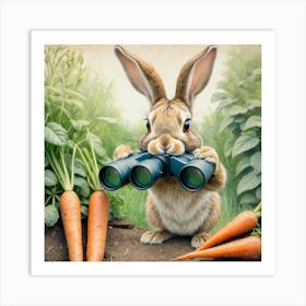 Rabbit With Binoculars 2 Art Print