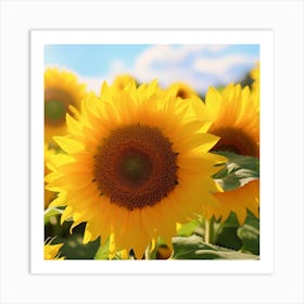 Sunflowers In The Field 2 Art Print