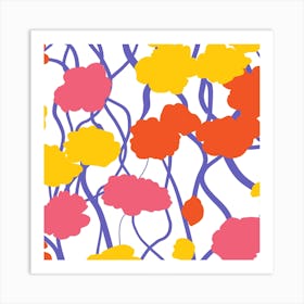 Poppies At Summertime Square Art Print
