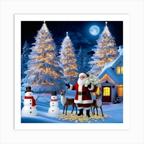 Christmas Santa 4 Art Print