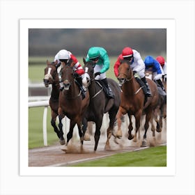 Jockeys Racing Art Print