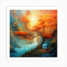 Autumn Tree In The Forest Art Print