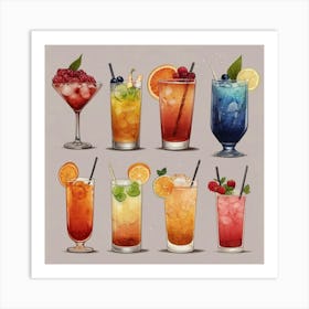 Default Cocktails For Different Seasons Aesthetic 3 Art Print