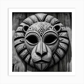 Tribal African Art Lion 2 Art Print