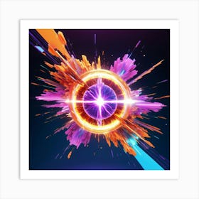 Plasma Explosion Glitch Art 3 Art Print