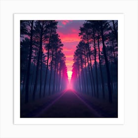 Sunrise In The Forest 1 Art Print