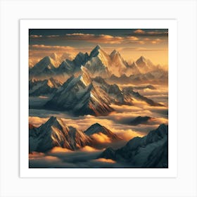 Sunrise Over The Mountains 3 Art Print