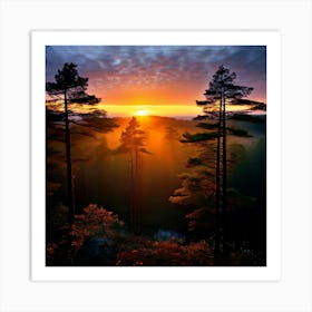 Picture This The First Sliver Of Sunlight Peeks Over The Horizon Casting A Warm Ethereal Glow Art Print