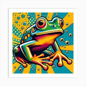 Frog pop Art Print