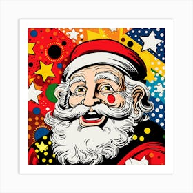 Santa Claus - Abstract Christmas 1 Art Print