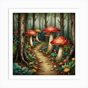 Mushroom Forest Art Print