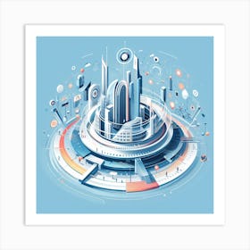 Futuristic Cityscape 3 Art Print