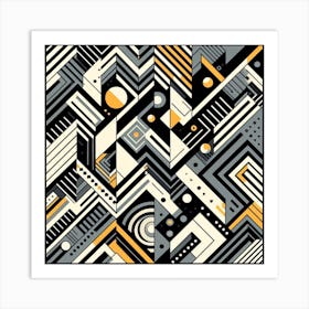 Gray and yellow 3 Art Print