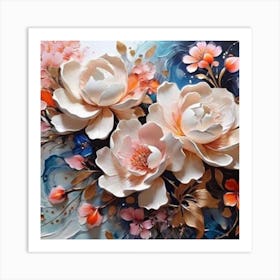 Peony Flowers Art Print