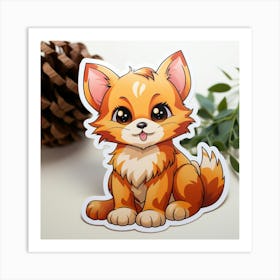 Cute Kitty Sticker Art Print