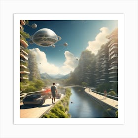 Futuristic Cityscape 236 Art Print