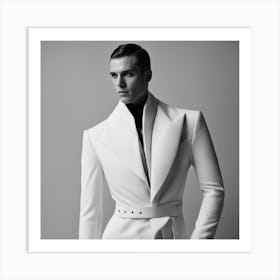 , Jean Paul Gabriel Couture Autumn Winter, Man, 201415blackandwhitemoonneck, In The Style Of Amy Jud (1) Art Print