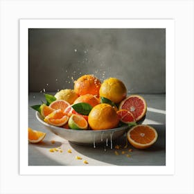 Oranges In A Bowl 2 Art Print