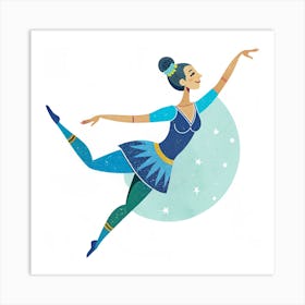 Risograph style Dancer Art Print