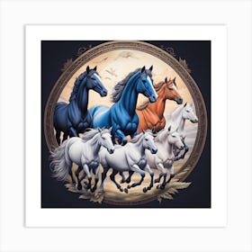 Vintage Horses Print Art Print