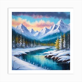 Snowy Mountains Art Print