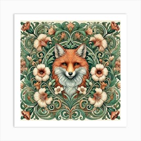 william morris Fox And Flowers 1 Art Print