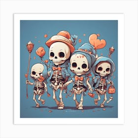 Skeleton Family Art Print