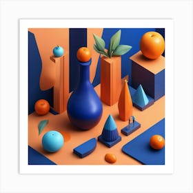 A Still Life Composition - Cubism 01 Art Print