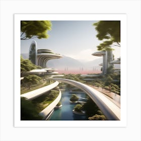 Futuristic City 294 Art Print