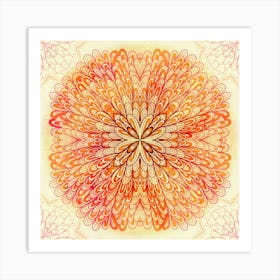 Hand Drawn Floral Mandala 13 Art Print