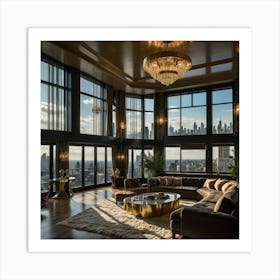 Living Room With City View 2 Art Print