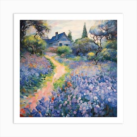 Fiber Palette: Monet's Garden Symphony Art Print