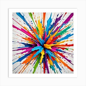 Colorful Paint Splash Background Art Print