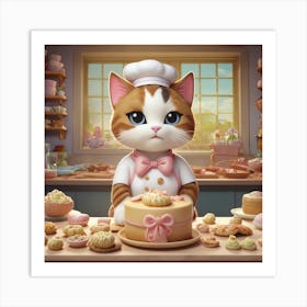 Meg's Cat Kitchen Art Print