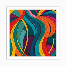 Abstract Wavy Lines Art Print