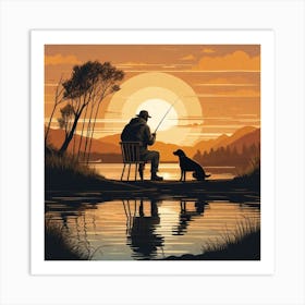 Sunset Fishing Art Print