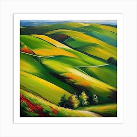 Green Hills 4 Art Print