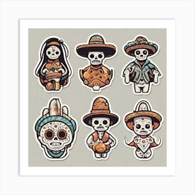 Day Of The Dead Stickers 3 Art Print