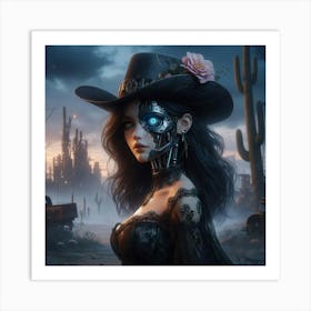 Girl In A Cowboy Hat 2 Art Print