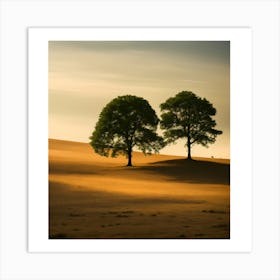 Two Trees In A Field 1 Art Print