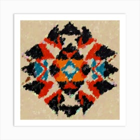 Aztec Chromatic Twist Pattern Art Print