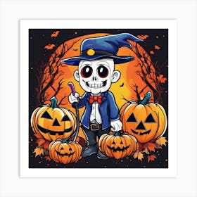 Halloween Skeleton 1 Art Print