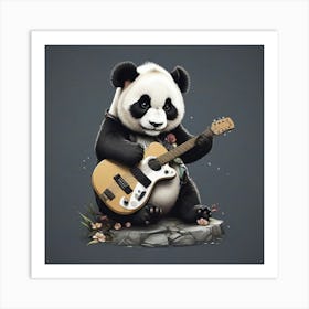 Panda Bear Playing Guitar Art Print