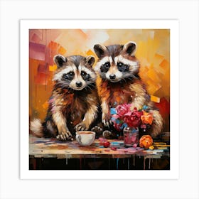 Raccoons Art Print