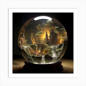 Miniature Castle In A Snow Globe Art Print