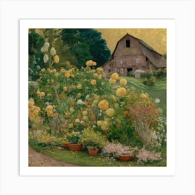 Gustav Klimt Style Farm Garden 38 Art Print