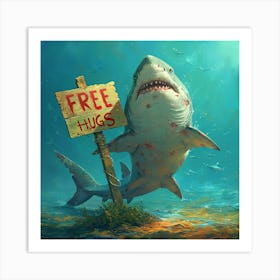 Shark Offers Free Hugs Art Print