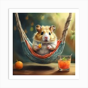 Hamster In Hammock 3 Art Print